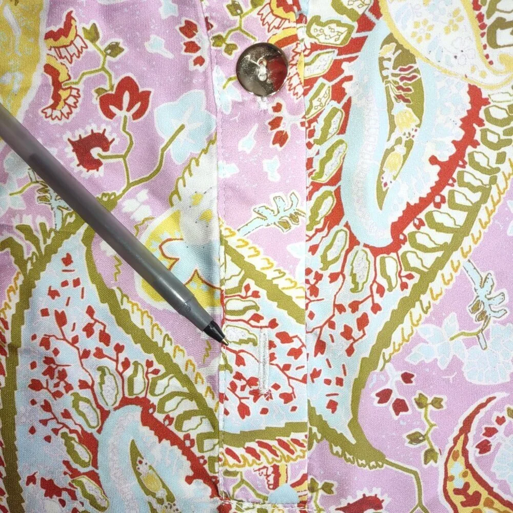 ZARA Floral Paisley Satin Kaftan Tunic Dress  Pink & Gold Women Small  Boho  NWT - Picture 14 of 14